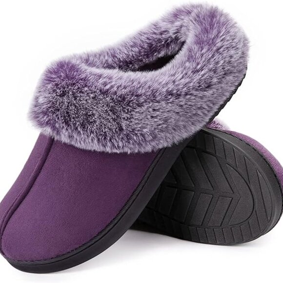 Women's Moccasins Faux Fur Trim Memory Foam Slippers(BRAND NEW) - Picture 2 of 8